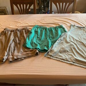 Nike Men's Athletic Shirt and 2 shorts - Gray, Green, and Light Gray/blue